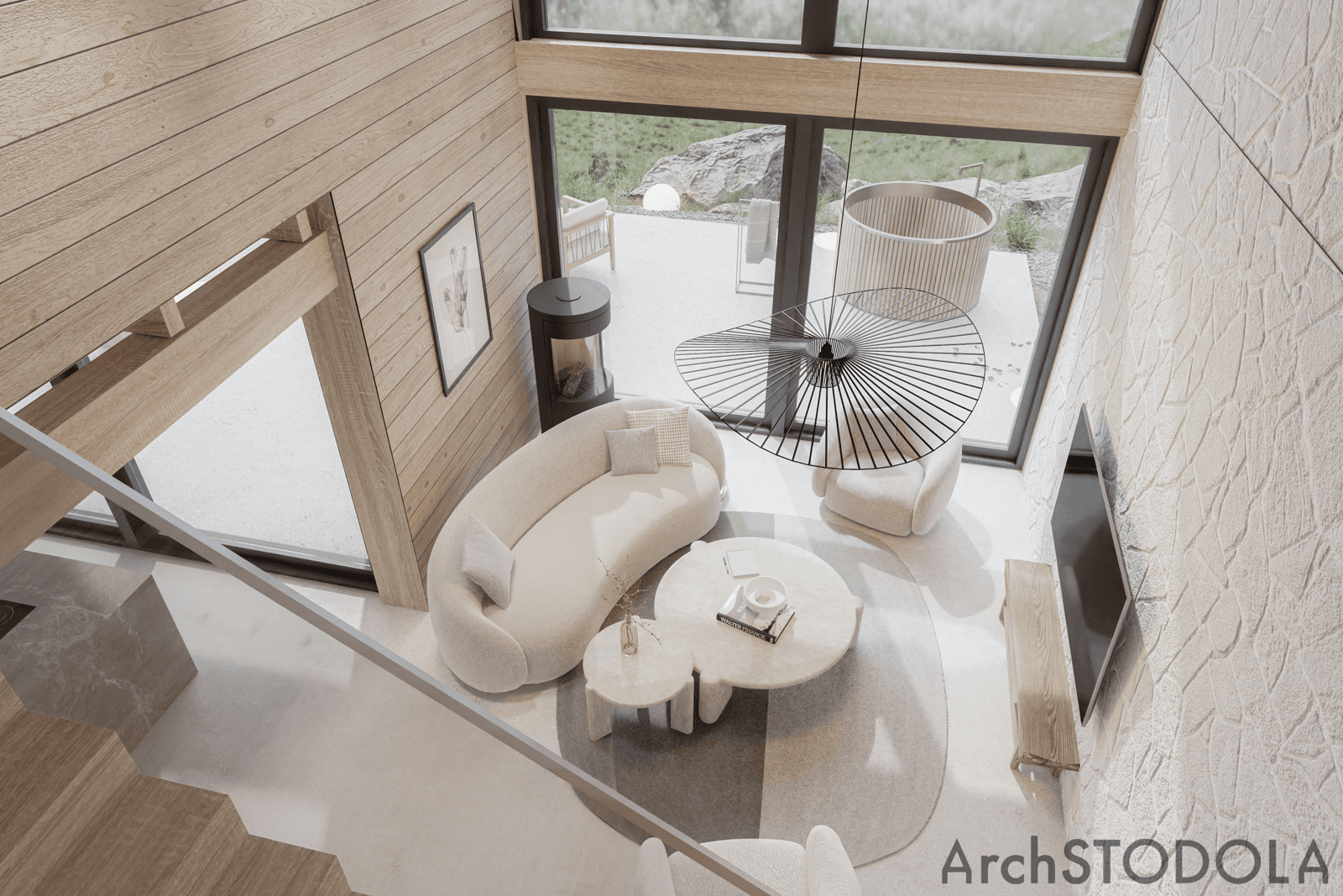 Piękna antresola w domu Stodoła Chalet