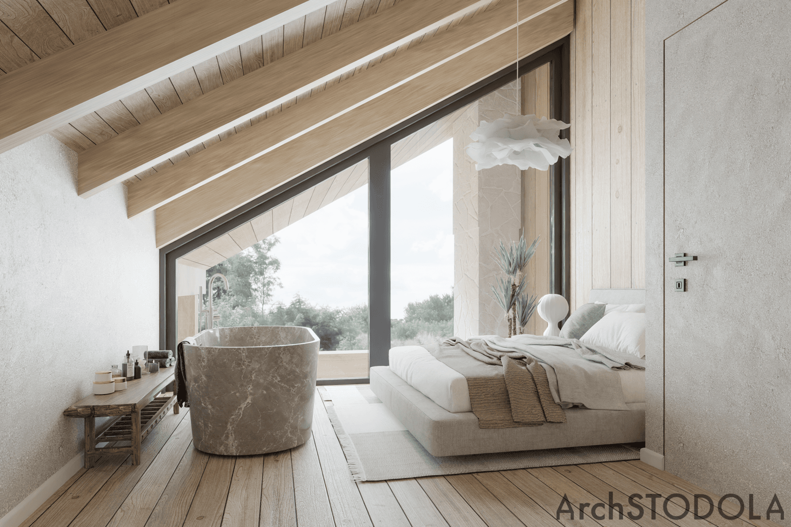 Projekt Stodoła Chalet - przestrzeń na antresoli