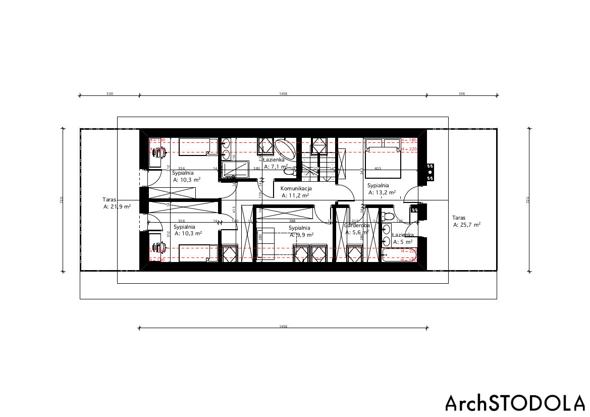 Rzut poddasza Nasza Stodoła szkielet drewniany