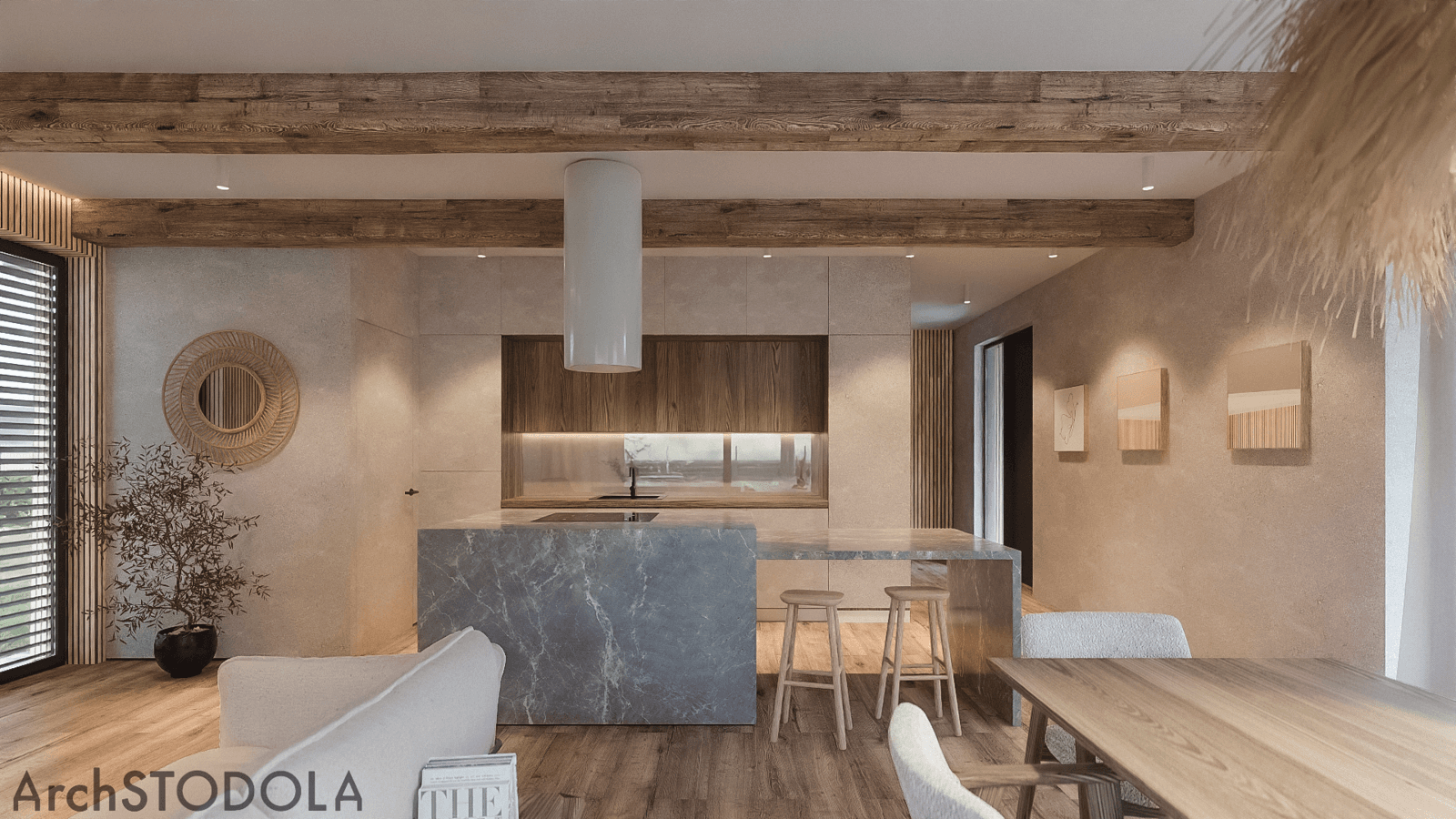 Wizualizacja Stodoła M szkielet drewniany