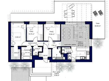 Projekt parterowy Domidea 12 w6