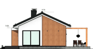 Elewacja projekt domu parterowego Domidea 12 w2