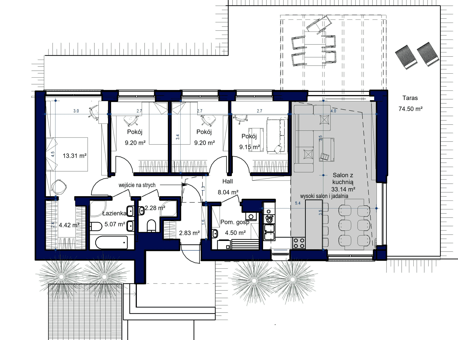 Projekt parterowy Domidea 12 w2