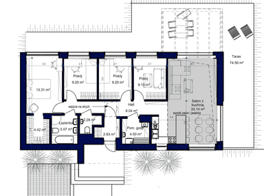 Projekt parterowy Domidea 12 w2