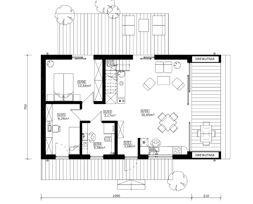 Projekt domu Halo 2 rzut parteru