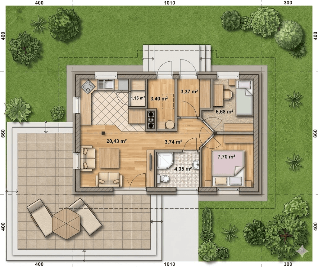 Projekt domu L-302 murowany