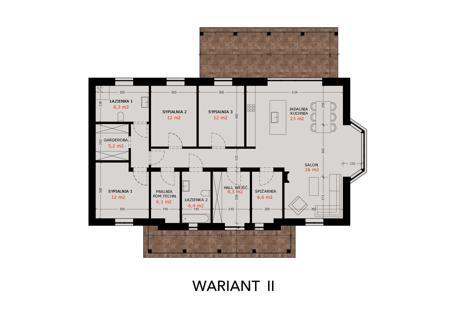 projekt Parterowy 138 wariant II