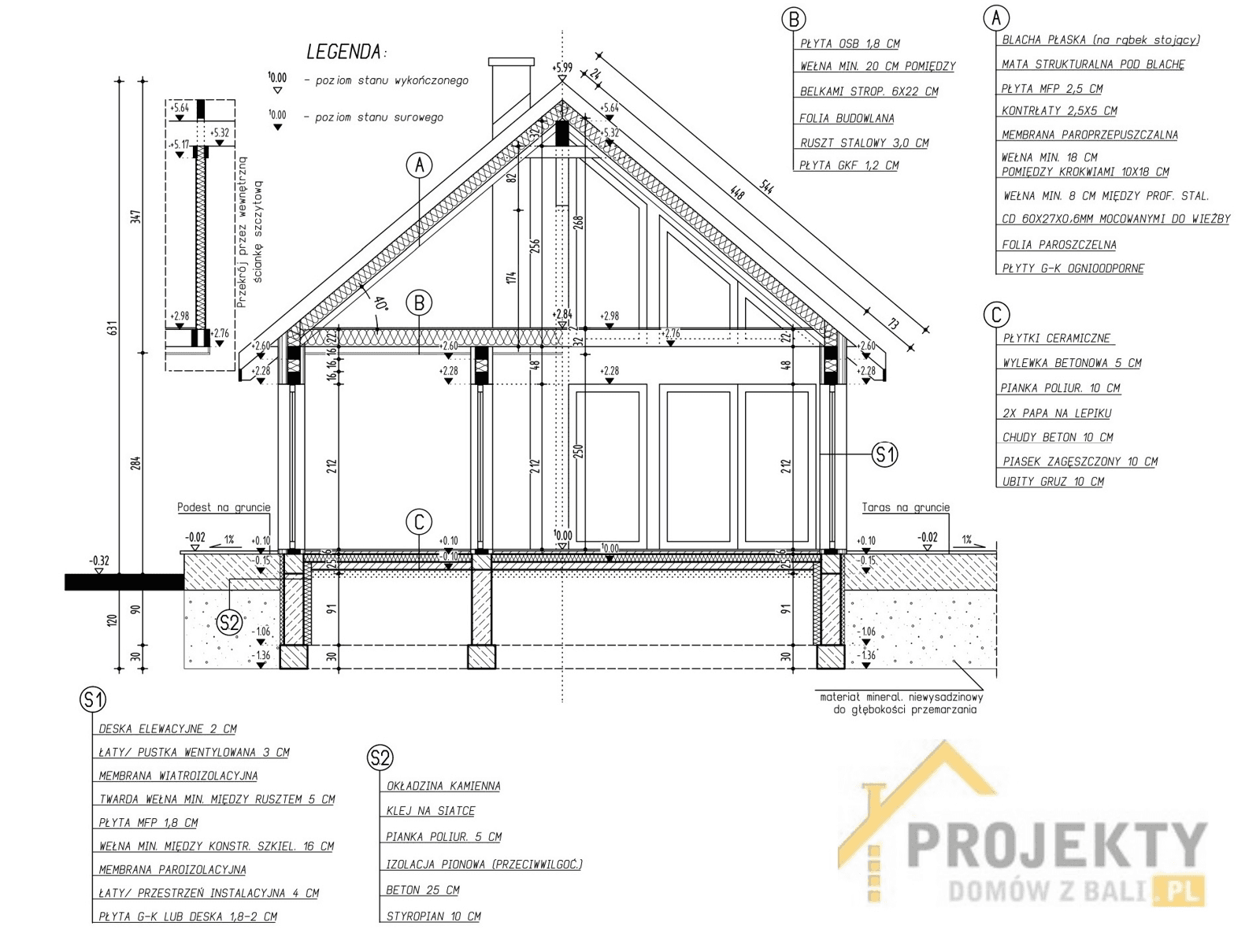 Przekroj projekt domu L-239