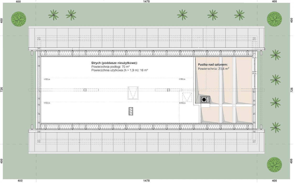 Projekt domu szkielet drewniany L-239