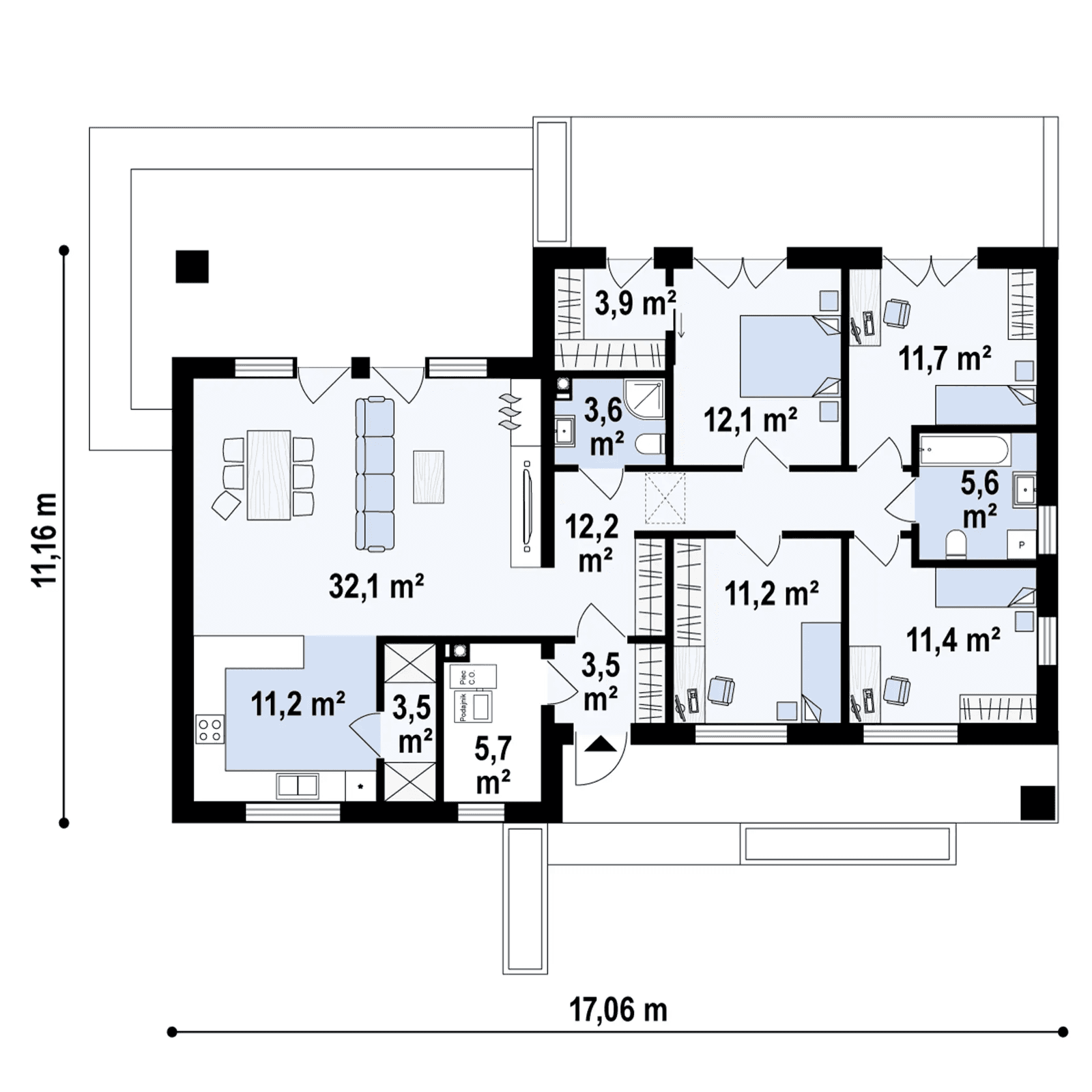 Projekt parterowy Z349