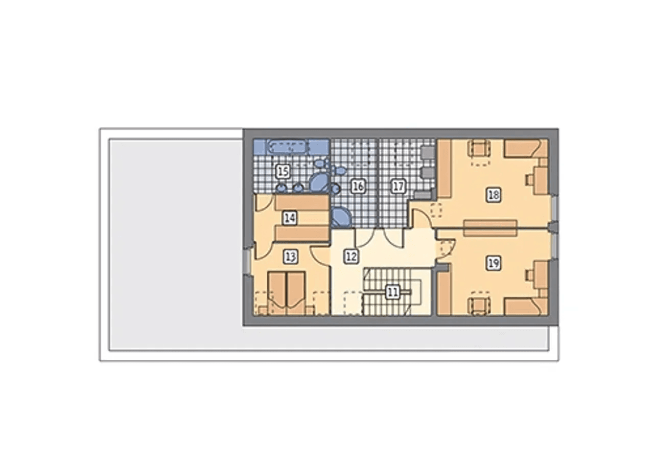 Rzut domu EC397 - piętro