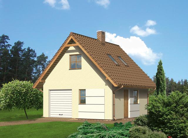 Garaż z poddaszem i pomieszczeniem gospodarczym G27