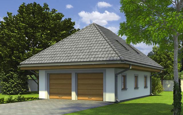 Garaż z poddaszem i pomieszczeniem gospodarczym G51