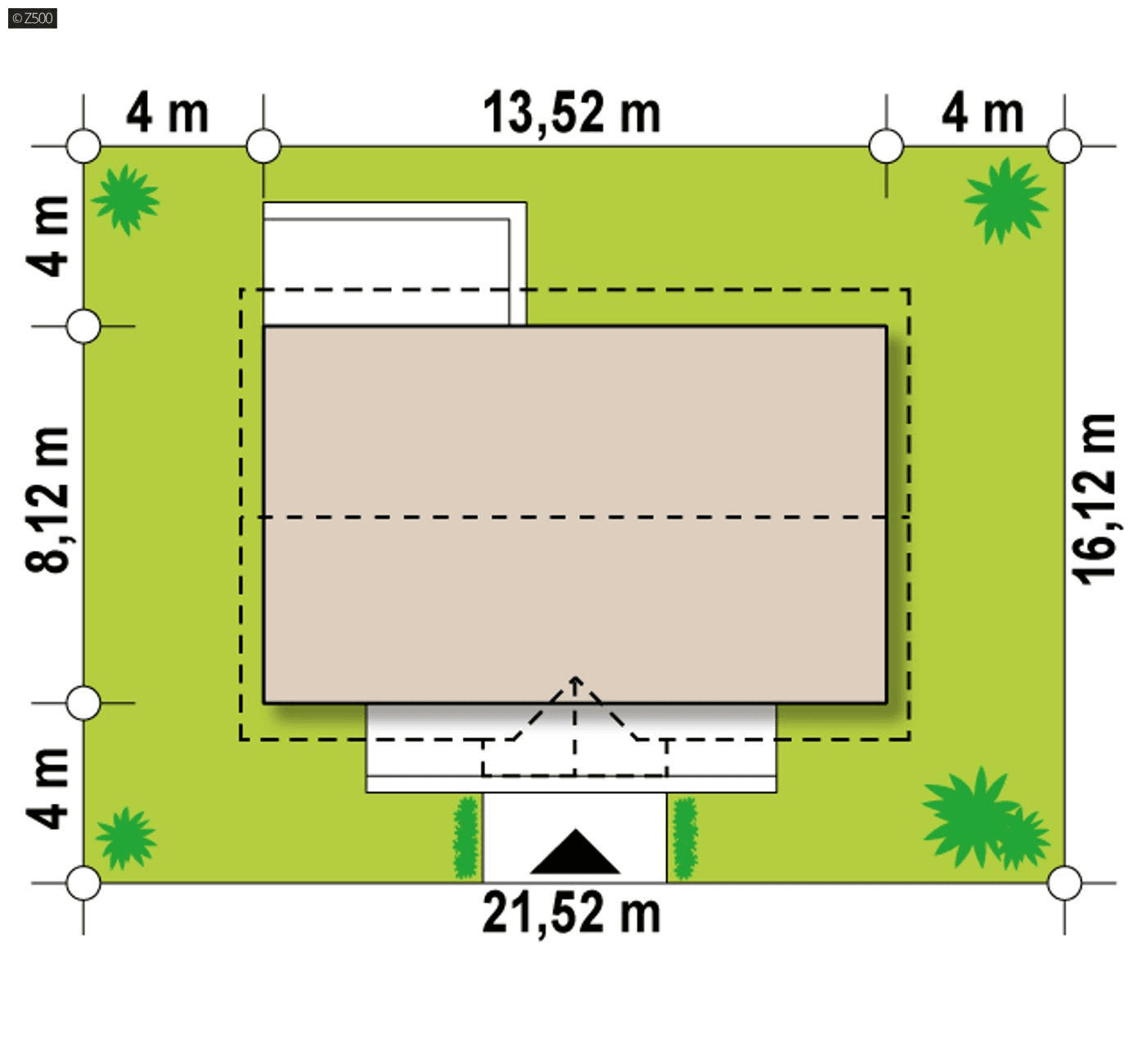 Usytuowanie na działce domu Z241D