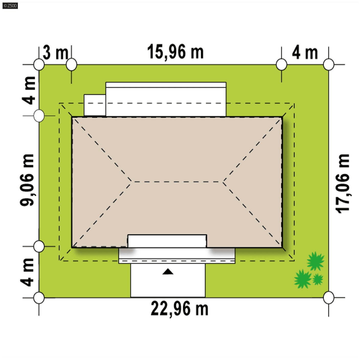 Usytuowanie na działce Z428