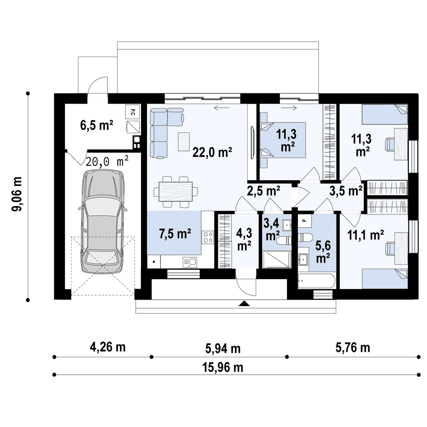 Rzut parteru projekt Z428