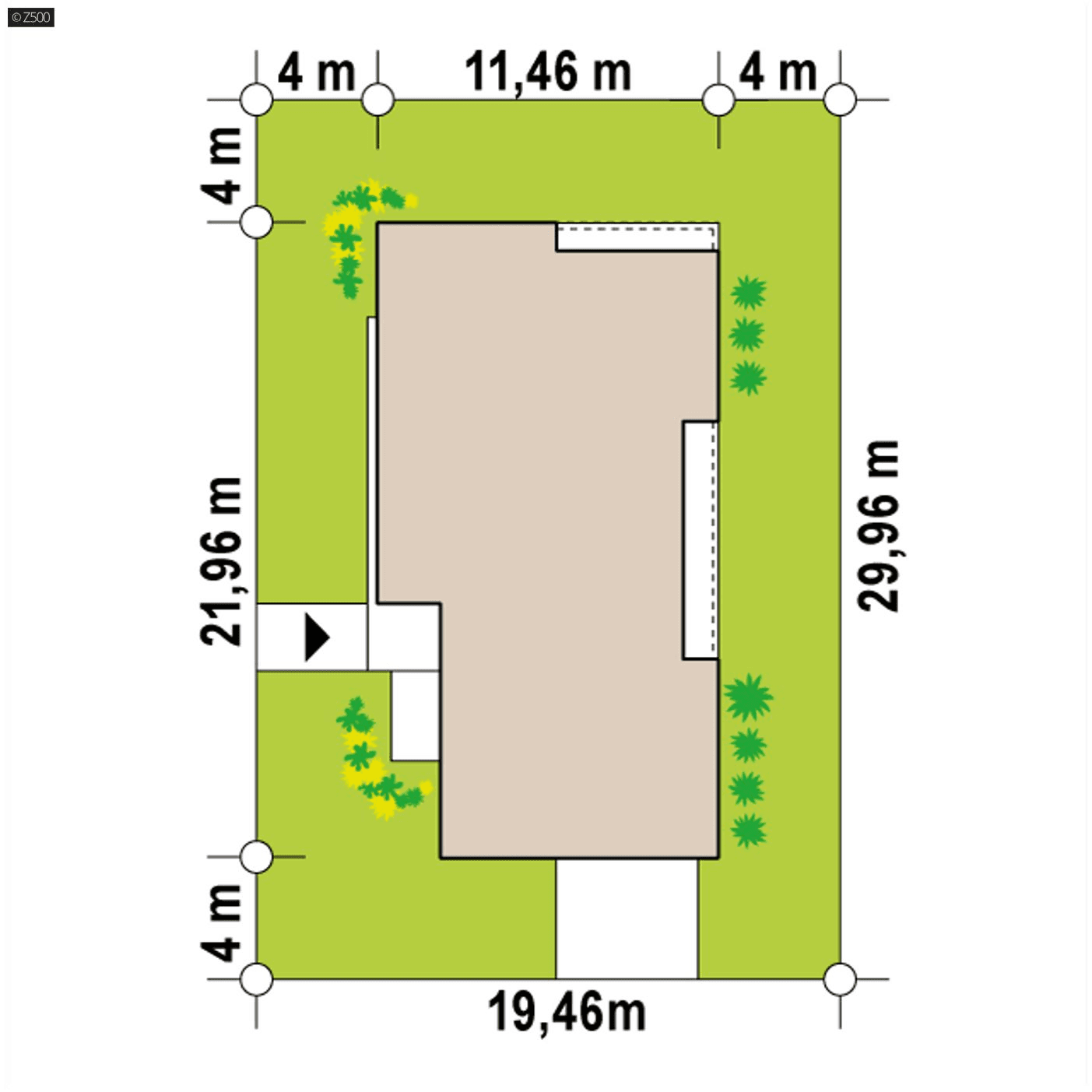 Usytuowanie domu projekt Zx88