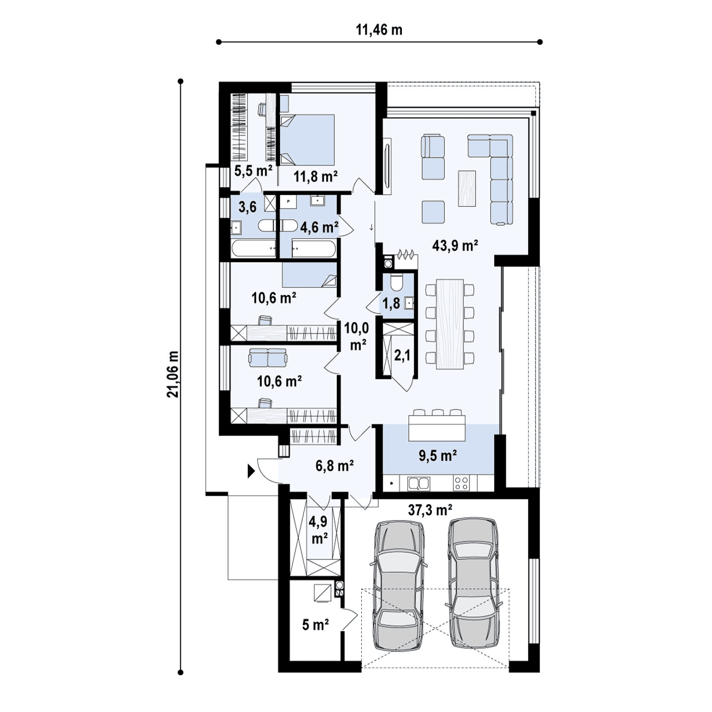 Rzut projekt domu Zx88