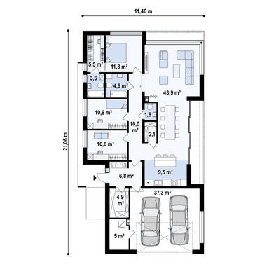 Rzut projekt domu Zx88