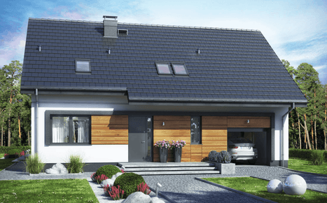 Wizualizacja domu jednorodzinnego Jaskółka 5 z garażem XL