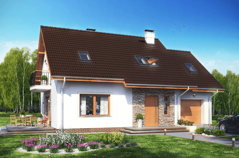 Projekt domu taniego w budowie Pinczer 6 z garażem