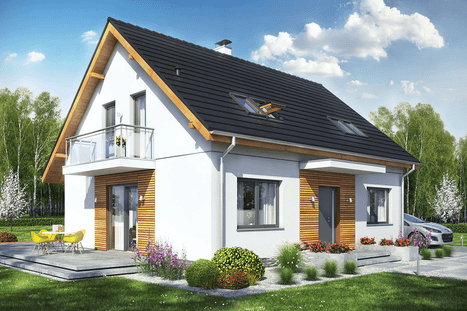 Widok projektu domu jednorodzinnego Sowa 11 bez garażu