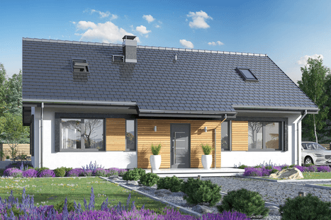 Projekt parterowego zgrabnego domu Terrier 7 bez garażu