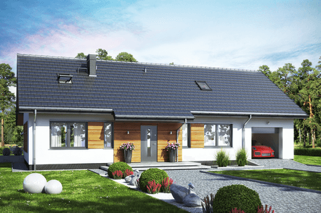 Projekt domu jednorodzinnego parterowego Terrier MAX z garażem