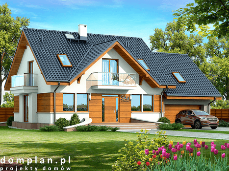 Wizualizacja domu jednorodzinnego Karmelita gold 2M