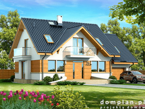 Wizualizacja domu jednorodzinnego Karmelita gold