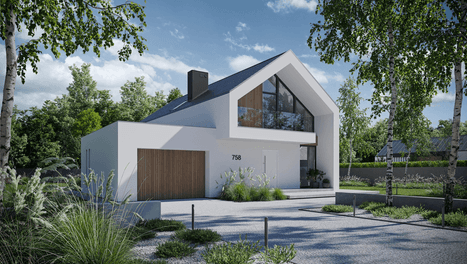 Wizualizacja domu jednorodzinnego New House 758 G1