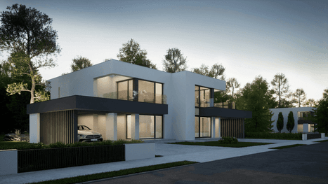 Wizualizacja domu jednorodzinnego New House 744 B w1