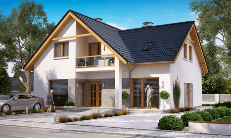 Wizualizacja domu BS-10 wariant z lokalem