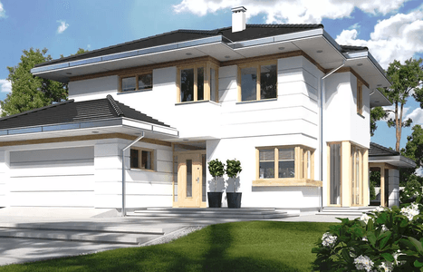 Wizualizacja projektu domu Carmen Magdalena C 30 stopni strop monolityczny