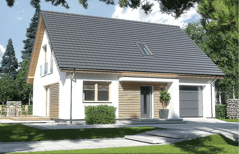 Wizualizacja domu jednorodzinnego Harmonia Nova A strop monolityczny