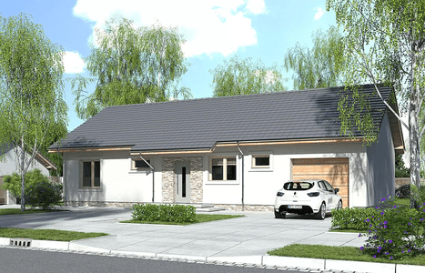 Wizualizacja domu jednorodzinnego Nina 2 Nova D 37 Plus strop monolityczny