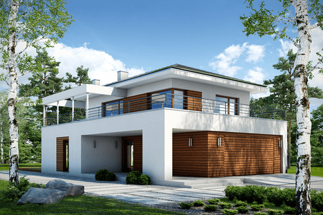 Wizualizacja domu nowoczesnego Ażurowy D38