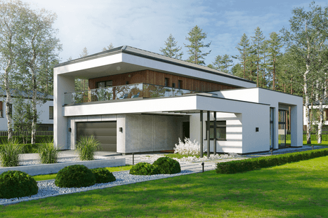 Wizualizacja projektu domu z piętrem Kubiczny D30 wariant I