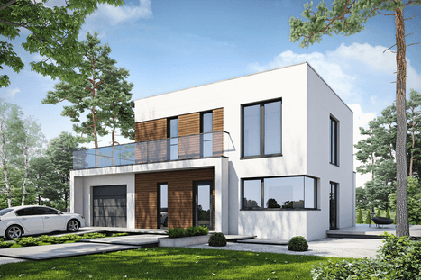 Wizualizacja projektu domu Przytulny D25 widok od frontu