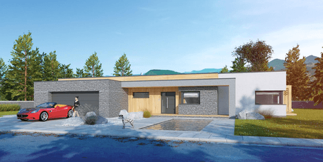 Wizualizacja domu parterowego nowoczesnego Illecebrosus V G2